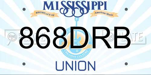 868DRB Mississippi License Plate