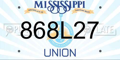 868L27 Mississippi License Plate