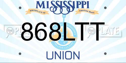 868LTT Mississippi License Plate