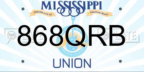 868QRB Mississippi License Plate