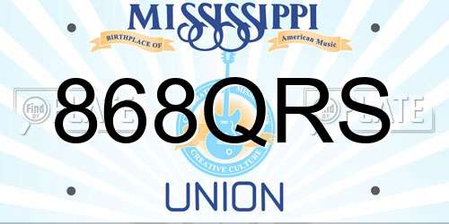 868QRS Mississippi License Plate