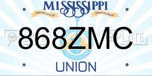 868ZMC Mississippi License Plate