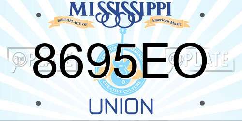 8695EO Mississippi License Plate