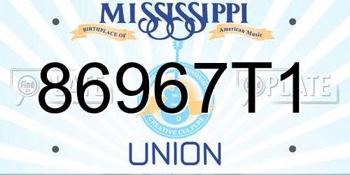 86967T1 Mississippi License Plate