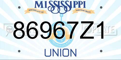 86967Z1 Mississippi License Plate