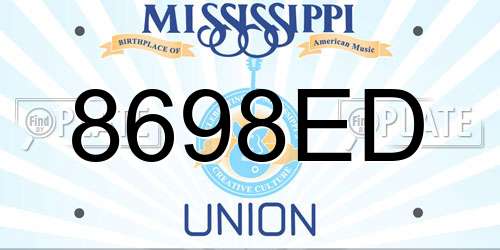 8698ED Mississippi License Plate