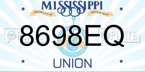 8698EQ Mississippi License Plate