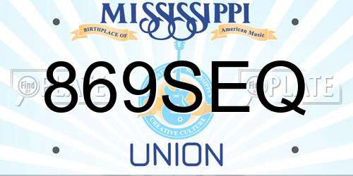 869SEQ Mississippi License Plate