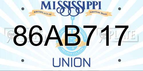 86AB717 Mississippi License Plate