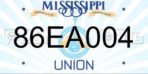 86EA004 Mississippi License Plate