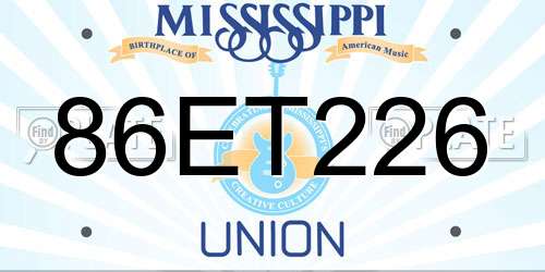 86ET226 Mississippi License Plate