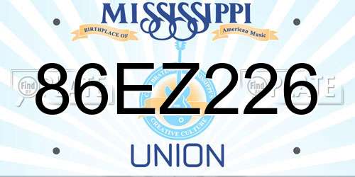 86EZ226 Mississippi License Plate