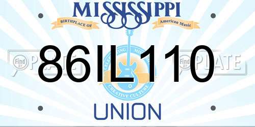 86IL110 Mississippi License Plate