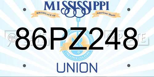 86PZ248 Mississippi License Plate