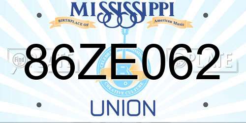 86ZE062 Mississippi License Plate