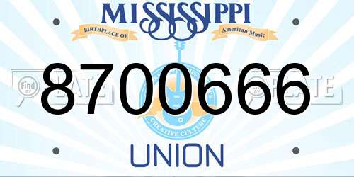 8700666 Mississippi License Plate