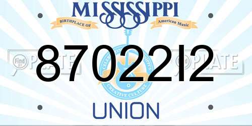 87022I2 Mississippi License Plate