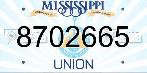 8702665 Mississippi License Plate