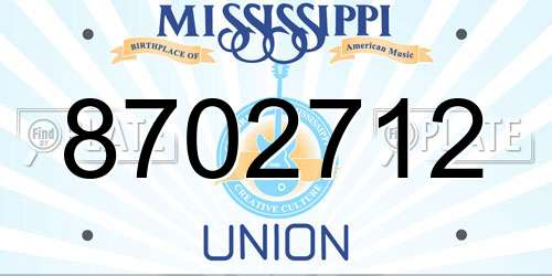 8702712 Mississippi License Plate