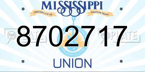 8702717 Mississippi License Plate