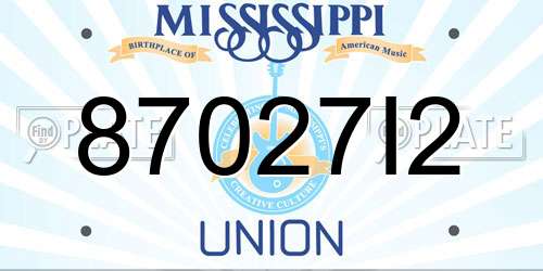87027I2 Mississippi License Plate