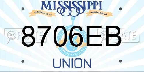8706EB Mississippi License Plate