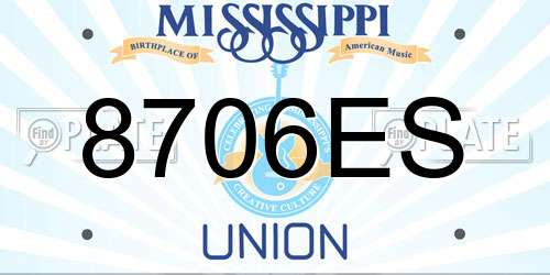 8706ES Mississippi License Plate