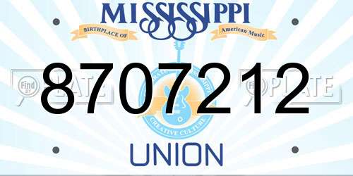 8707212 Mississippi License Plate
