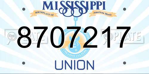 8707217 Mississippi License Plate