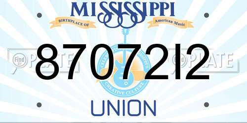 87072I2 Mississippi License Plate