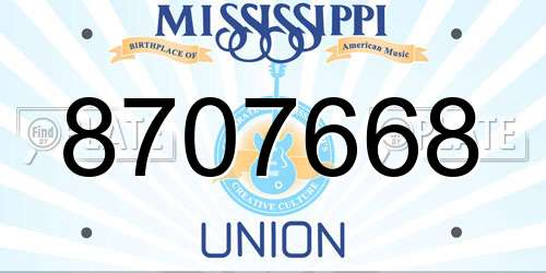 8707668 Mississippi License Plate
