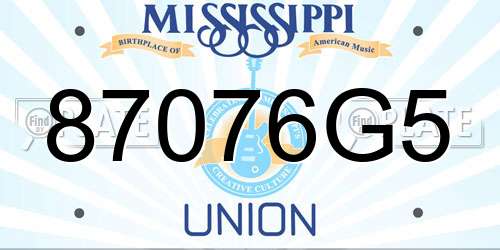 87076G5 Mississippi License Plate