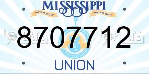 8707712 Mississippi License Plate