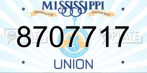 8707717 Mississippi License Plate