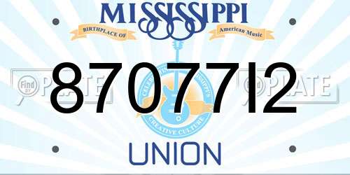 87077I2 Mississippi License Plate