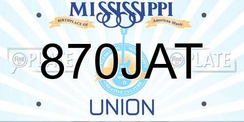 870JAT Mississippi License Plate