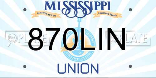 870LIN Mississippi License Plate