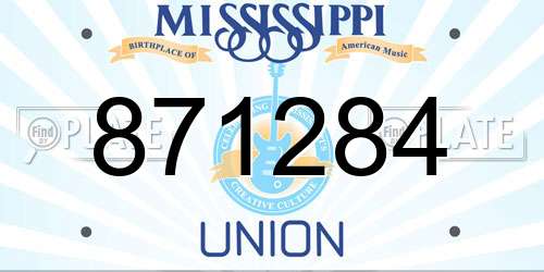 871284 Mississippi License Plate
