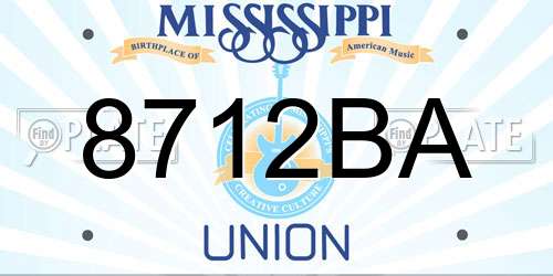8712BA Mississippi License Plate