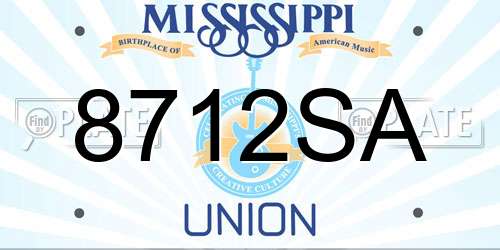 8712SA Mississippi License Plate