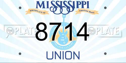 8714 Mississippi License Plate