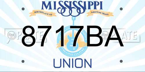 8717BA Mississippi License Plate