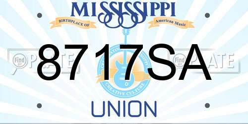 8717SA Mississippi License Plate