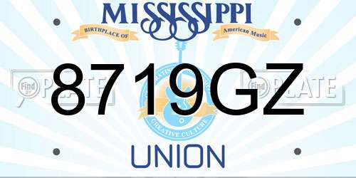8719GZ Mississippi License Plate