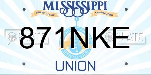 871NKE Mississippi License Plate
