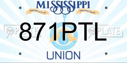 871PTL Mississippi License Plate