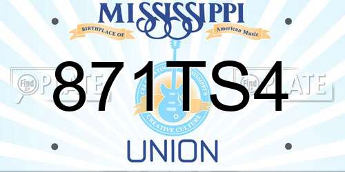 871TS4 Mississippi License Plate
