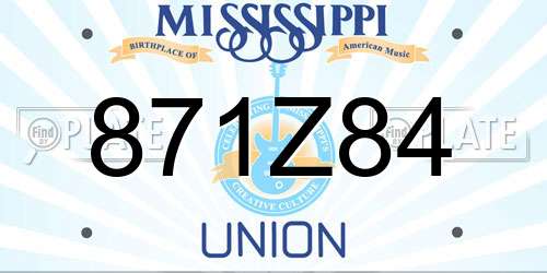 871Z84 Mississippi License Plate