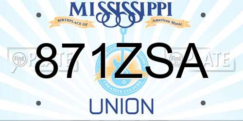 871ZSA Mississippi License Plate