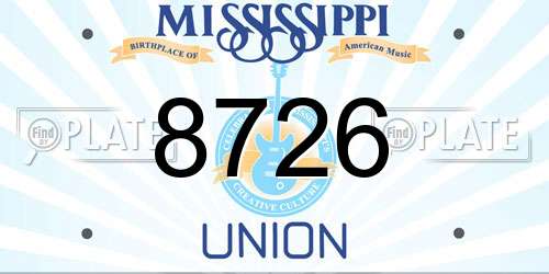 8726 Mississippi License Plate